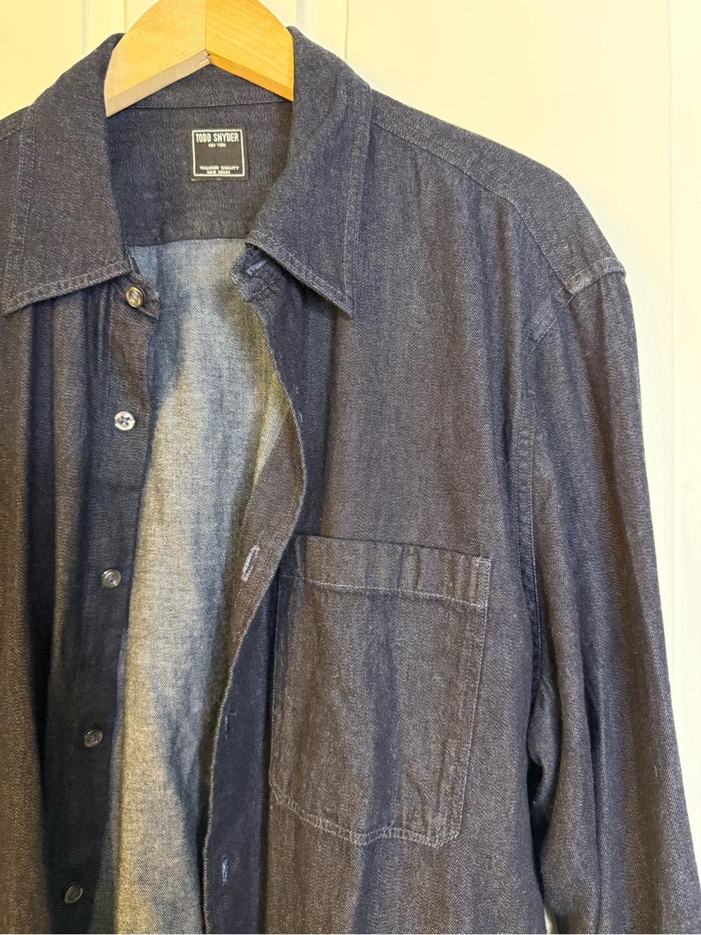 Todd Snyder Denim Big Shirt in Indigo Navy Blue - Picture 4 of 4